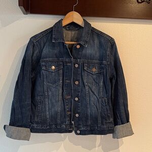 Gap 1969 Icon Flap Jack Classic Denim Jean Jacket, Dark Wash, Size M, EUC